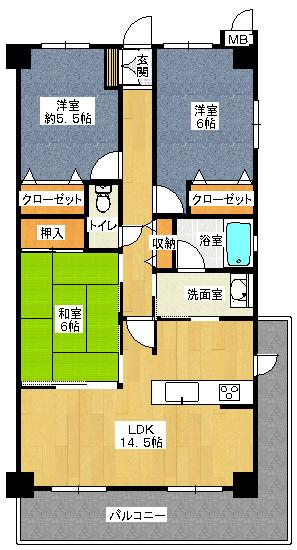 Floor plan. 3LDK, Price 21 million yen, Footprint 71.3 sq m , Balcony area 13.78 sq m