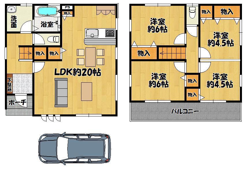 Floor plan. 24 million yen, 4LDK, Land area 87.25 sq m , Spacious LDK of building area 96.88 sq m 20 Pledge