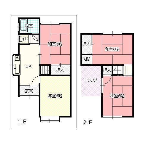 Floor plan. 4.8 million yen, 4DK, Land area 70.12 sq m , Building area 60.06 sq m