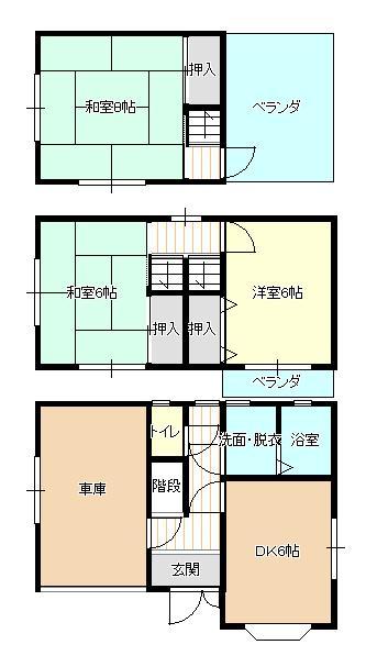 Floor plan. 11.9 million yen, 3DK, Land area 61.95 sq m , Building area 78.65 sq m