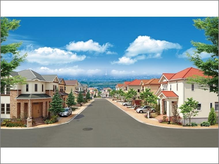 Air is clean, I love nature. Environment-oriented New Town. (Cityscape image illustration)