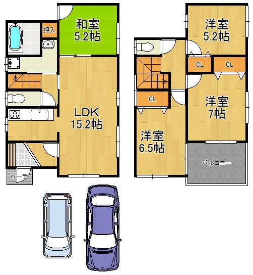Floor plan. 36,300,000 yen, 4LDK, Land area 109.03 sq m , Spacious living space with a building area of ​​90.92 sq m all room storage space