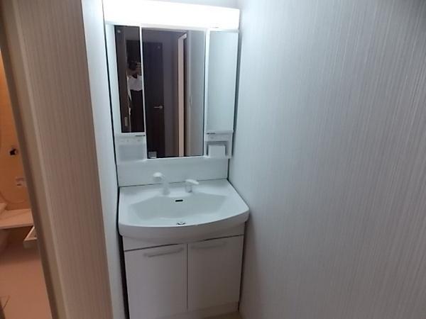 Wash basin, toilet. Vanity with excellent storage capacity and functionality