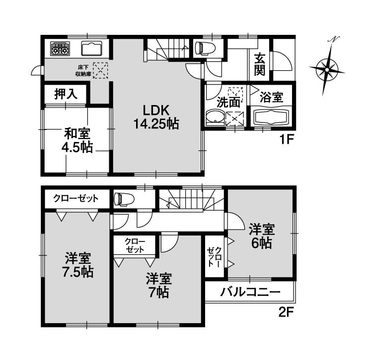 Floor plan. (13 Building), Price 33,800,000 yen, 4LDK, Land area 100.14 sq m , Building area 94.39 sq m
