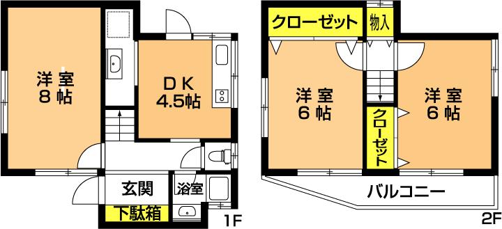 Floor plan. 13 million yen, 3DK, Land area 81.19 sq m , Building area 60.71 sq m