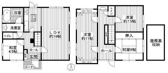 Floor plan. 15.8 million yen, 4LDK + S (storeroom), Land area 163.98 sq m , Building area 113.88 sq m