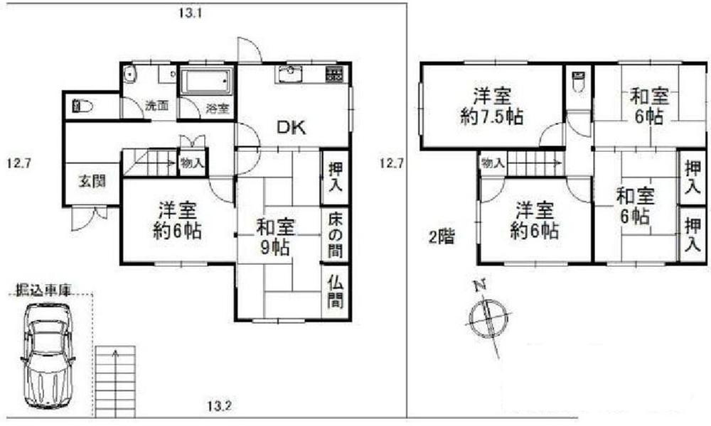 Floor plan. 16.8 million yen, 6DK, Land area 166.89 sq m , Building area 110.89 sq m
