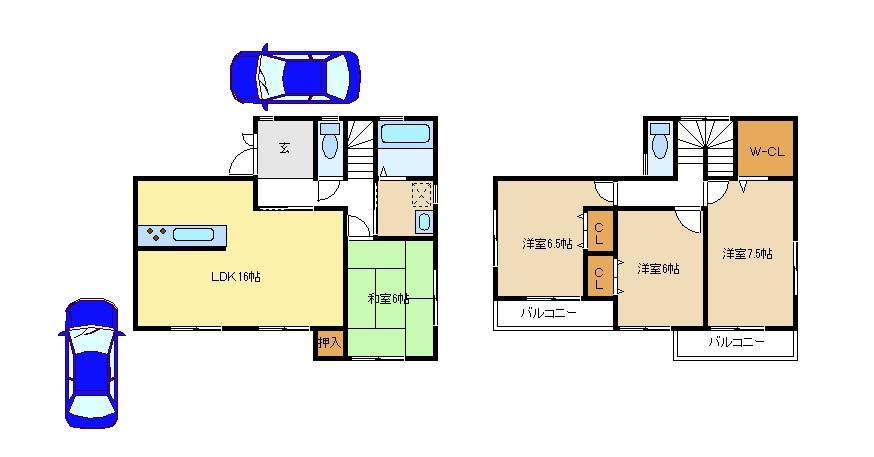 Floor plan. 25,800,000 yen, 4LDK, Land area 194.69 sq m , Building area 98.82 sq m