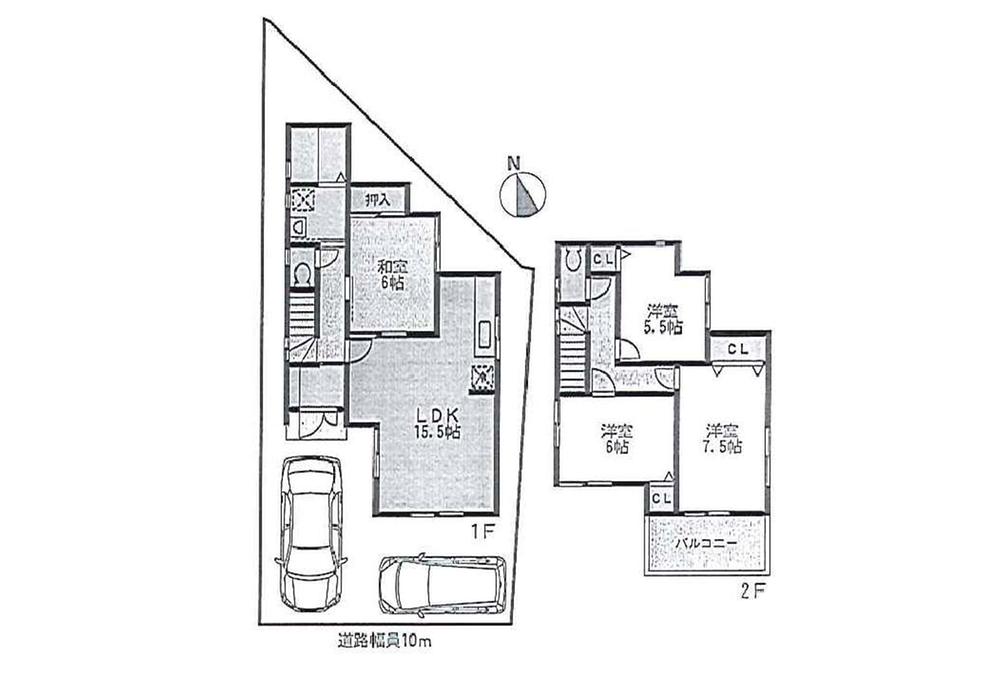 Floor plan. 34,300,000 yen, 4LDK, Land area 109.03 sq m , Building area 90.92 sq m ● 5 No. place ● 3460 yen