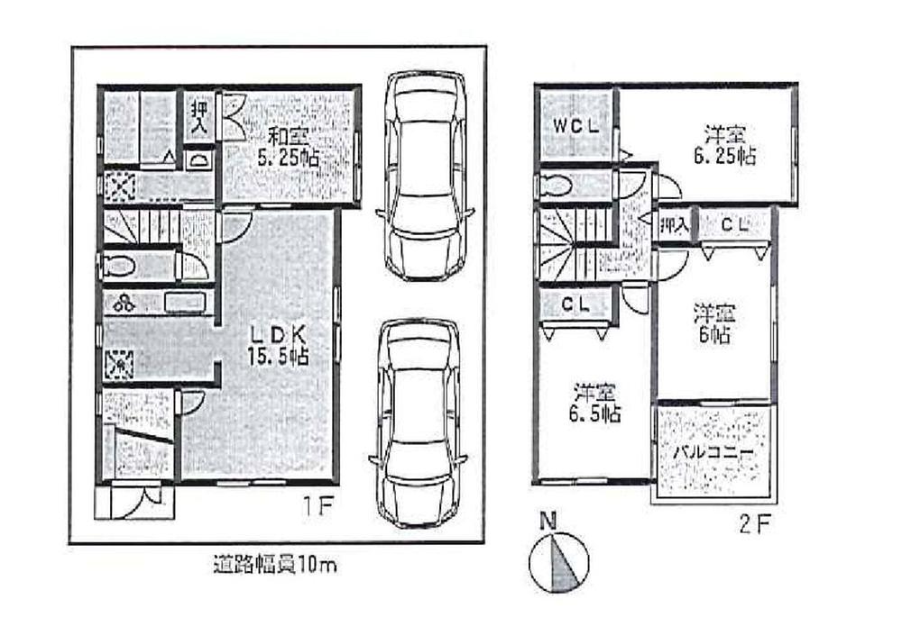 Floor plan. 34,300,000 yen, 4LDK, Land area 109.03 sq m , Building area 90.92 sq m ● 3 No. land