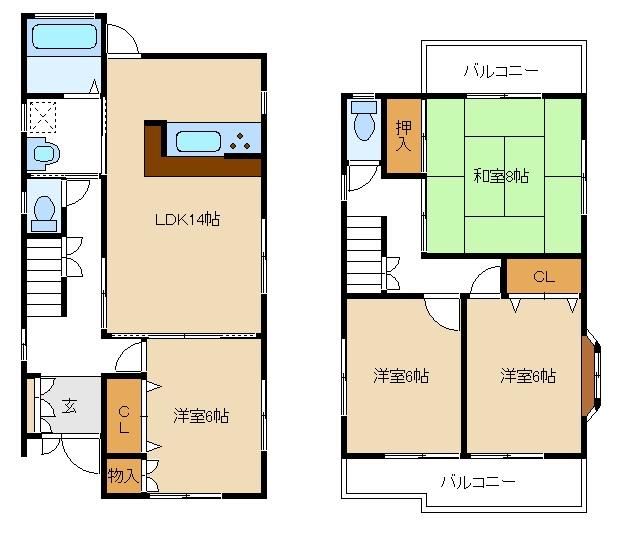 Floor plan. 39,800,000 yen, 4LDK, Land area 150.54 sq m , Building area 96.39 sq m large attic storage Yes! 