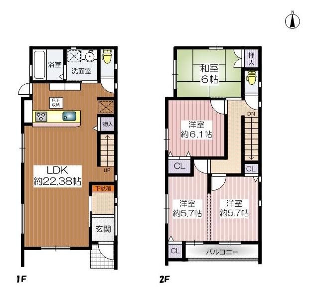 Floor plan. 52,800,000 yen, 4LDK, Land area 121.31 sq m , Building area 102.78 sq m