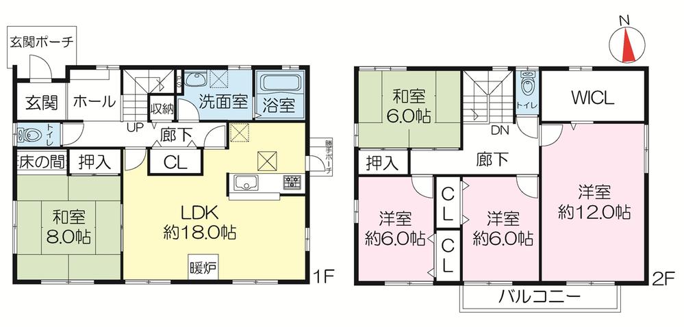 Floor plan. 51,200,000 yen, 5LDK, Land area 191.58 sq m , Building area 147 sq m