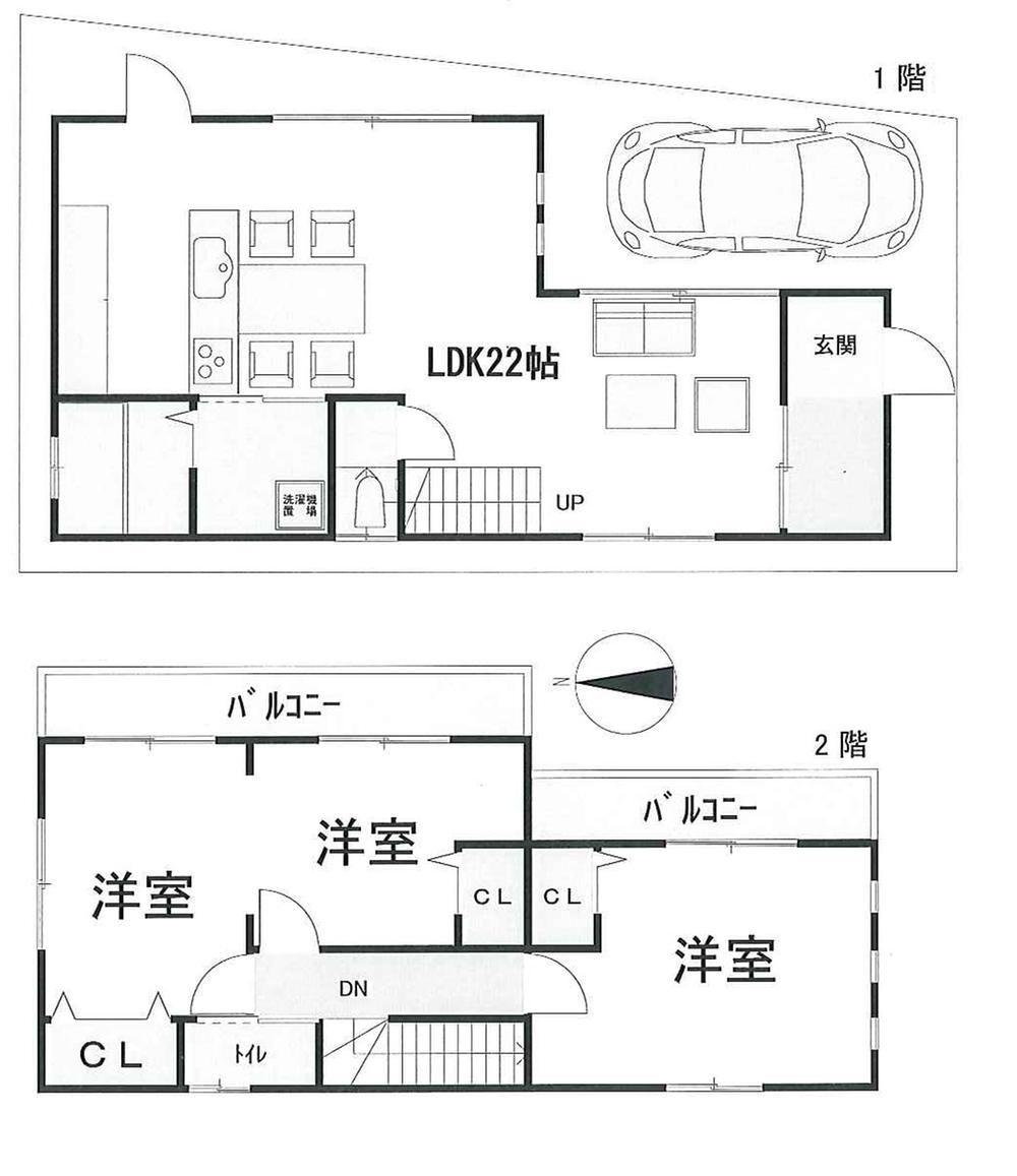 Floor plan. 28.8 million yen, 3LDK, Land area 80.86 sq m , Building area 92.81 sq m