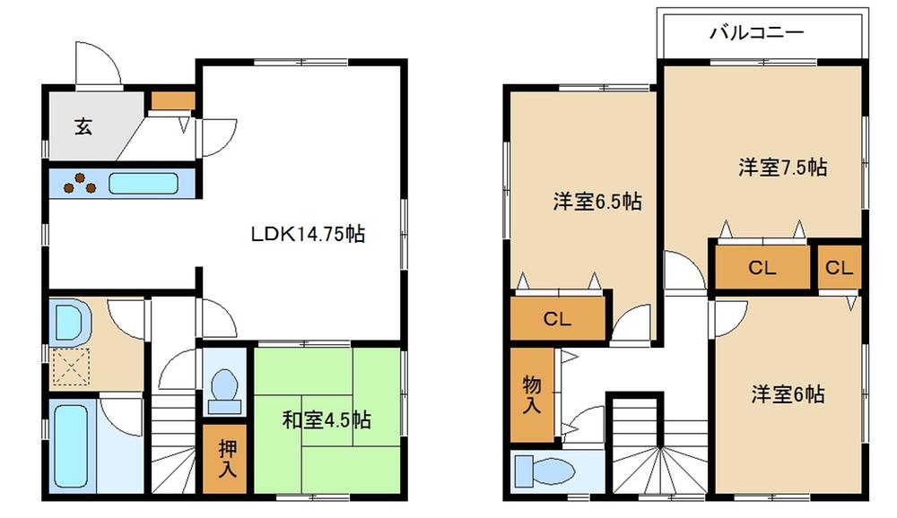 Floor plan. 35,800,000 yen, 4LDK, Land area 105.21 sq m , Building area 93.15 sq m