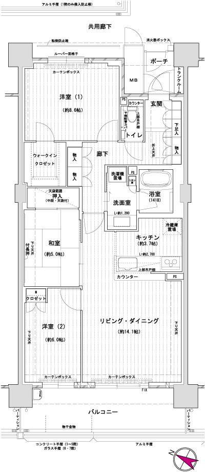 Floor: 3LDK, occupied area: 88.91 sq m, Price: 28.3 million yen