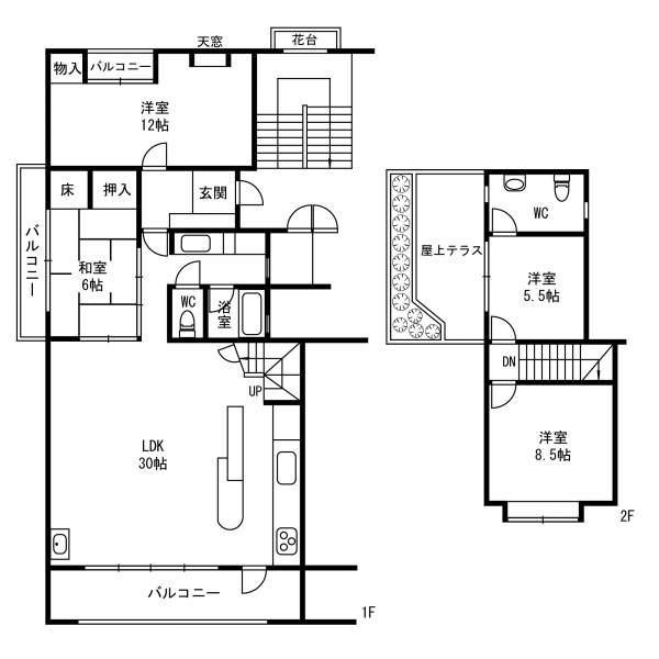 Floor plan. 4LDK, Price 27.5 million yen, Footprint 116.05 sq m , Balcony area 24.1 sq m