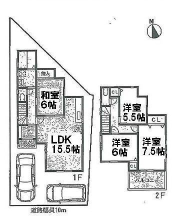 Floor plan. 34,600,000 yen, 4LDK, Land area 113.17 sq m , Building area 95.58 sq m