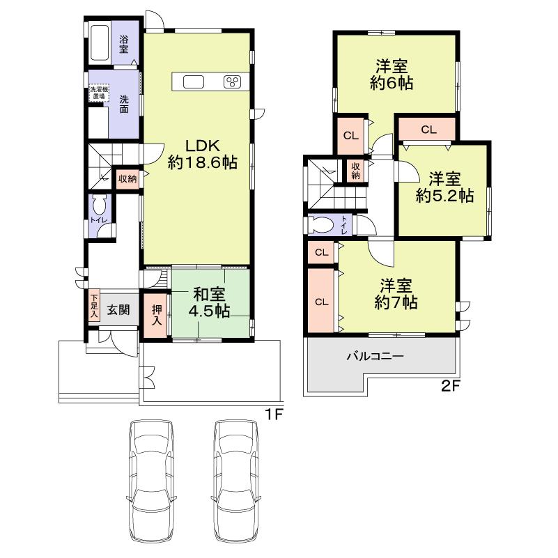 Floor plan. 46,800,000 yen, 4LDK, Land area 150 sq m , Building area 106.81 sq m