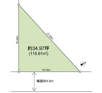 Compartment figure. Land price 23.8 million yen, Land area 115.61 sq m