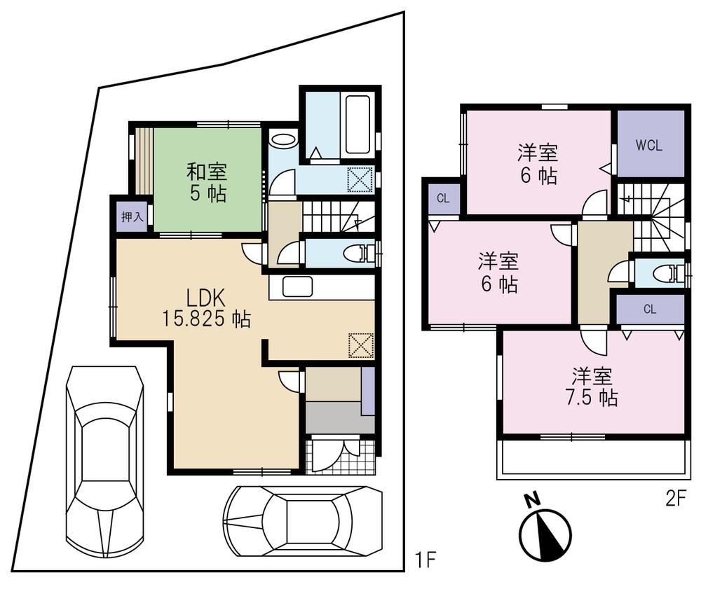 Floor plan. (No. 1 point), Price 34,800,000 yen, 4LDK, Land area 103.09 sq m , Building area 94.16 sq m