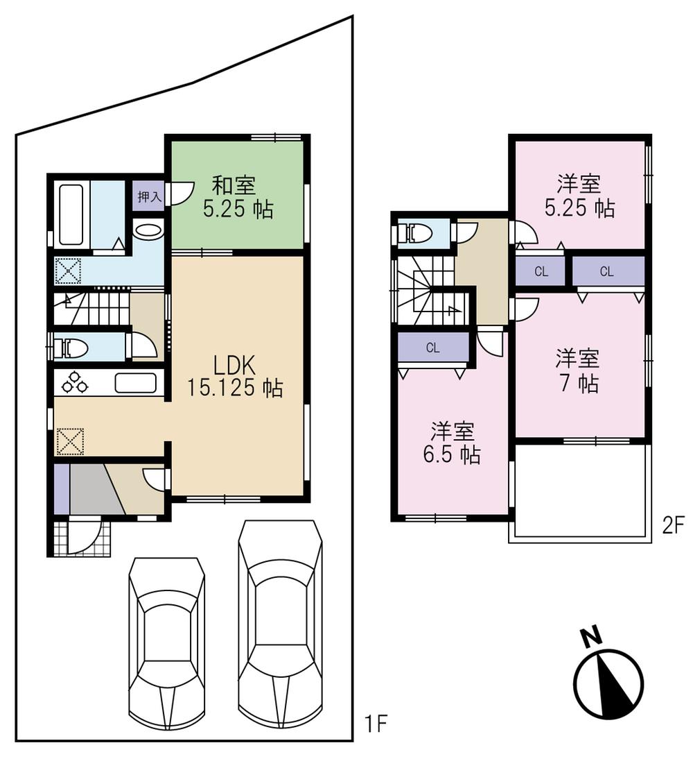 Floor plan. (No. 2 locations), Price 34,300,000 yen, 4LDK, Land area 109.03 sq m , Building area 90.92 sq m