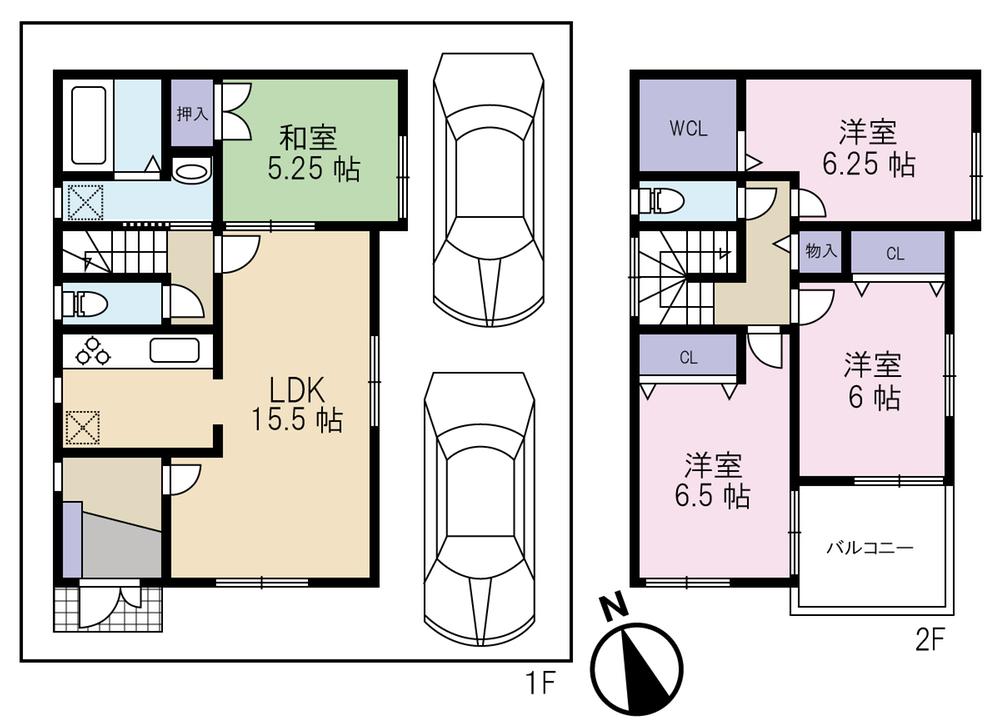 Floor plan. (No. 3 locations), Price 34,300,000 yen, 4LDK, Land area 101.2 sq m , Building area 91.53 sq m