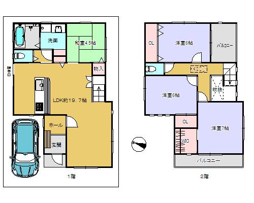 Floor plan. 39,800,000 yen, 4LDK, Land area 100.23 sq m , Floor plan of the building area 101.92 sq m 4LDK