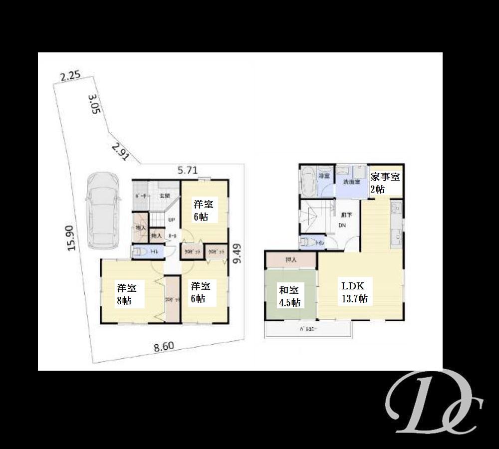 Floor plan. 26,800,000 yen, 4LDK, Land area 105.75 sq m , Building area 98.82 sq m