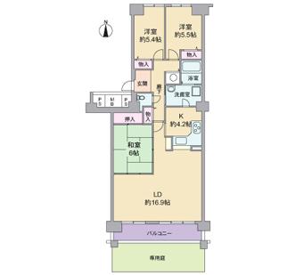 Floor plan. 3LDK, Price 16 million yen, Occupied area 81.32 sq m