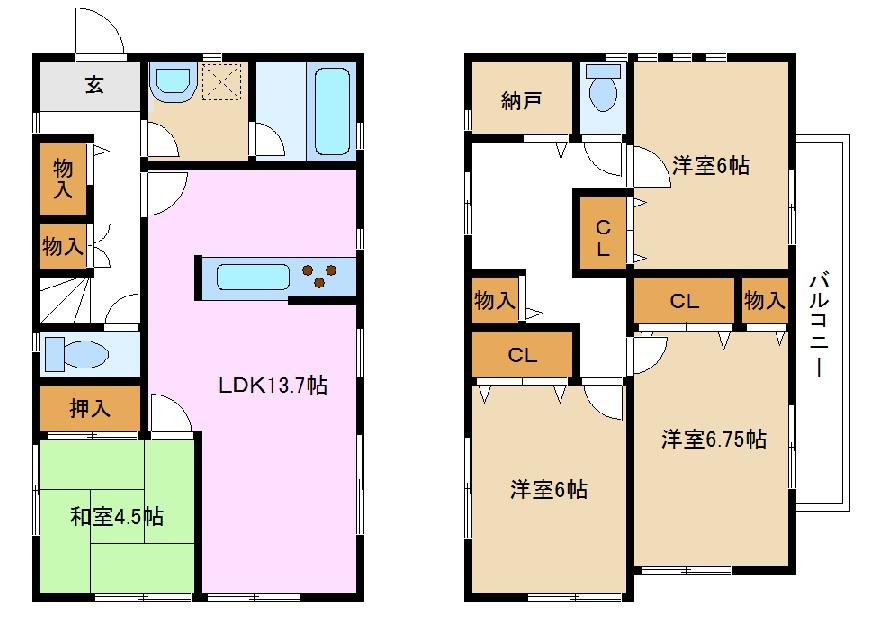 Floor plan. 37,800,000 yen, 4LDK, Land area 100.01 sq m , Building area 100.43 sq m