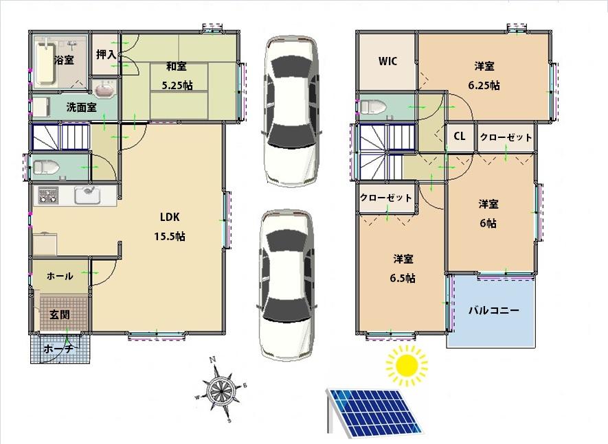 Floor plan. (No. 3 locations), Price 34,300,000 yen, 4LDK, Land area 101.21 sq m , Building area 94.76 sq m