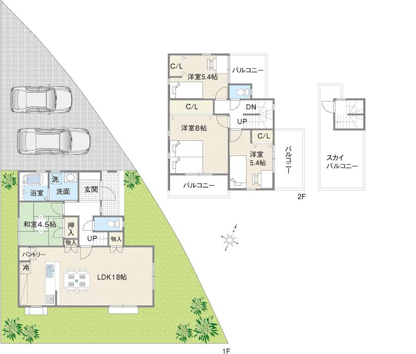 Building plan example (floor plan). Building plan example (No. 5 locations) 4LDK, Land price 10,510,000 yen, Land area 170.28 sq m , Building price 17,090,000 yen, Building area 100 sq m