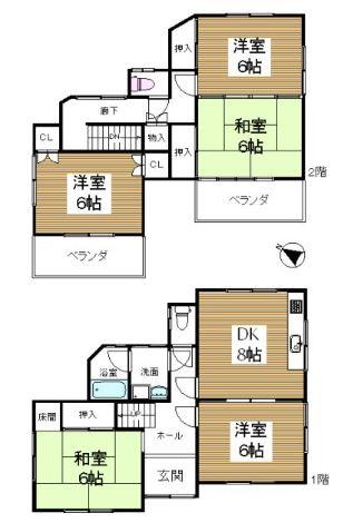 Floor plan. 21,800,000 yen, 5DK, Land area 106.24 sq m , Building area 92.23 sq m