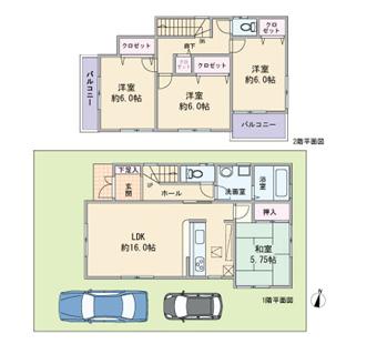 Floor plan. 28.8 million yen, 4LDK, Land area 108.17 sq m , Building area 95.17 sq m