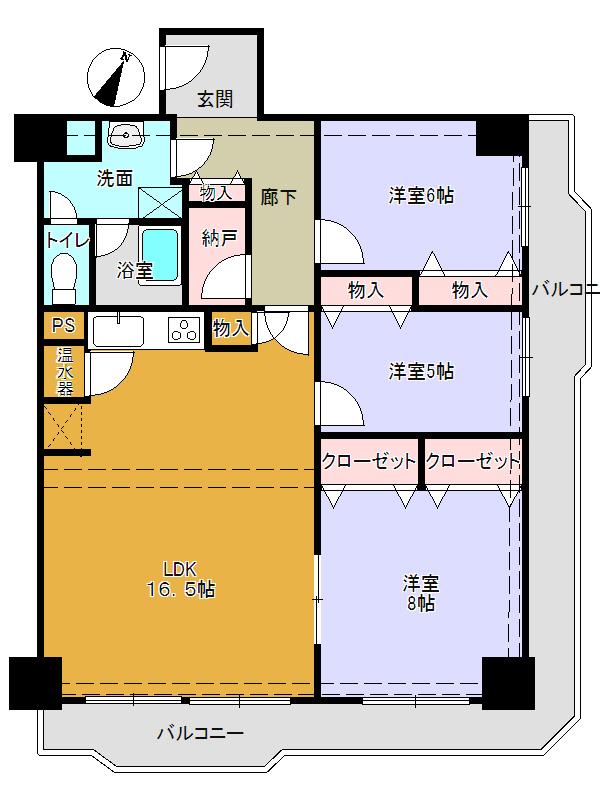 Floor plan. 3LDK + S (storeroom), Price 23 million yen, Occupied area 90.61 sq m , Balcony area 18.52 sq m