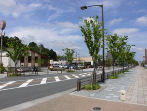Streets around. 400m to local roads around  [A 5-minute walk] Spacious highway, Elegantly be placed planted in paved sidewalk in the interlock, Enjoy stylish atmosphere of cafes and salons that want to stop involuntarily lined