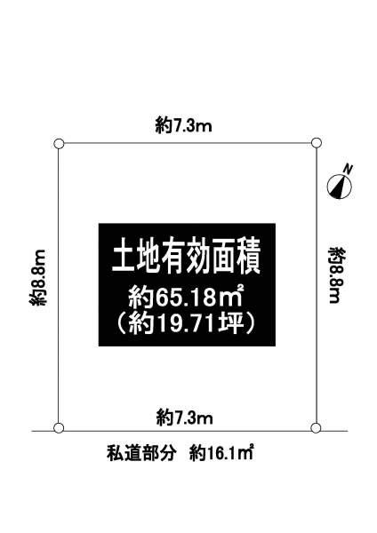 Compartment figure. Land price 11.8 million yen, Land area 65.18 sq m