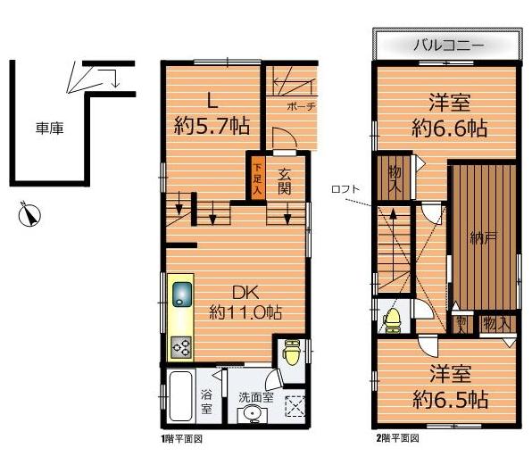 Floor plan. 26.5 million yen, 3LDK + S (storeroom), Land area 66.04 sq m , Building area 66.04 sq m