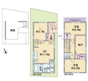 Floor plan. 26.5 million yen, 2LDK + S (storeroom), Land area 66.04 sq m , Building area 91.39 sq m