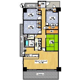 Floor plan. 4LDK, Price 33,500,000 yen, Occupied area 94.97 sq m , Balcony area 23.15 sq m