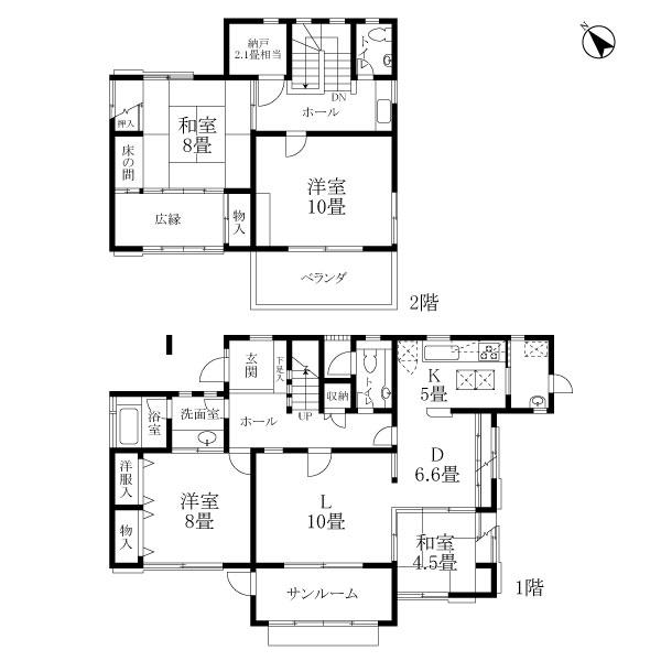 Floor plan. 52,800,000 yen, 4LDK, Land area 238.83 sq m , Building area 176.82 sq m