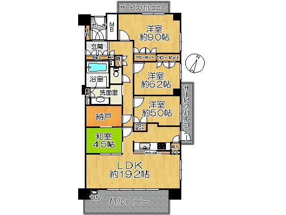 Floor plan. 4LDK + S (storeroom), Price 32,900,000 yen, Footprint 101.83 sq m , Balcony area 14.29 sq m
