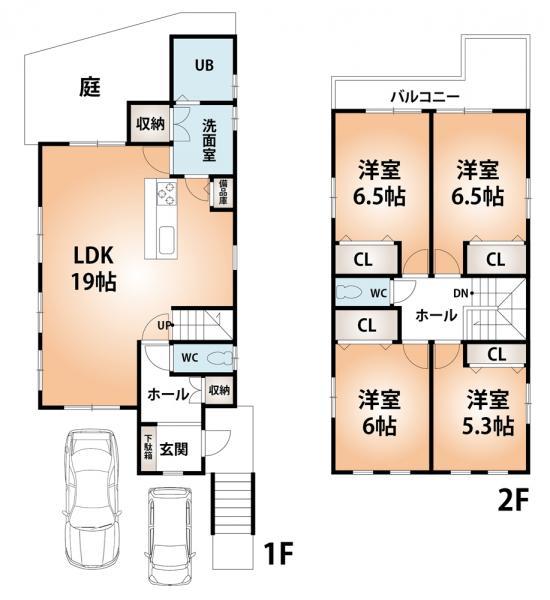 Floor plan. 29,800,000 yen, 4LDK, Land area 123.18 sq m , Building area 112.98 sq m