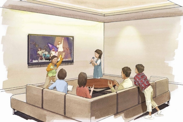 Amusement room with the sound-proofing. Such as karaoke parties and theater screenings Board (surcharge, Rendering)