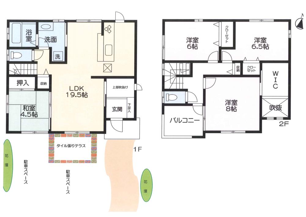 Floor plan. 29,800,000 yen, 4LDK, Land area 175.51 sq m , It has become a good floor plan easy to use in consideration of the building area 110.97 sq m housework flow line. It is a barbecue party also fun and inviting friends to the mountain of the four seasons in the scenic backdrop in the spacious garden.