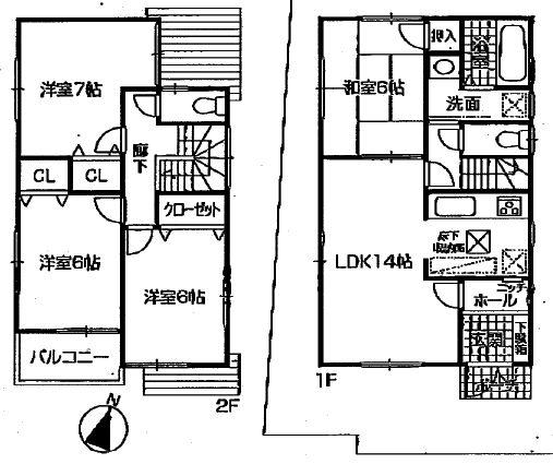 Floor plan. 30,800,000 yen, 4LDK, Land area 118.4 sq m , Building area 91.53 sq m
