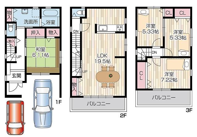 Building plan example (floor plan). Building plan example Building price 16.8 million yen    Building area 105.03 sq m