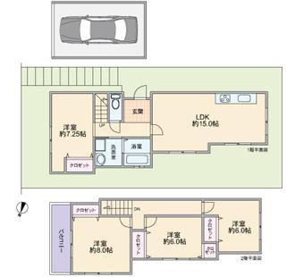 Floor plan. 28.8 million yen, 4LDK, Land area 128.4 sq m , Building area 95.17 sq m