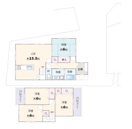 Floor plan. 30,900,000 yen, 4LDK, Land area 141.03 sq m , Building area 93.96 sq m